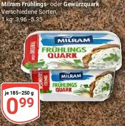 Globus Milram Frühlings- oder Gewürzquark Angebot