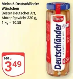 Globus Meica 6 Deutschländer Würstchen Angebot