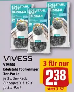 REWE VIVESS Edelstahl Topfreiniger 3er-Pack Angebot