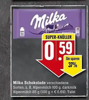 Scheck-in-Center Milka Schokolade Angebot