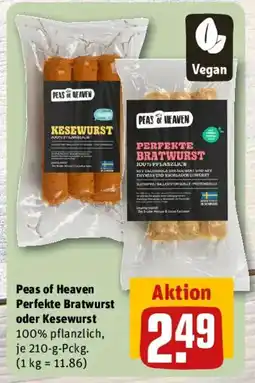 REWE Peas of Heaven Perfekte Bratwurst oder Kesewurst Angebot