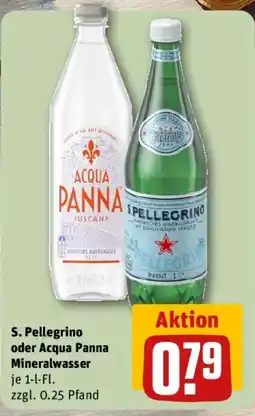 REWE S. Pellegrino oder Acqua Panna Mineralwasser Angebot