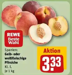 REWE REWE Beste Wahl Spanien: Gelb- oder weißfleischige Pfirsiche Angebot