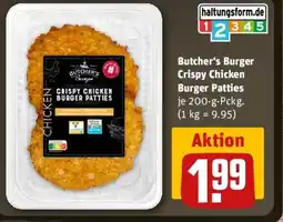 REWE Butcher's Burger Crispy Chicken Burger Patties Angebot