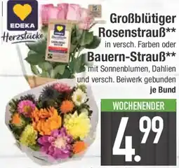 E-Center EDEKA Herzstücke Großblütiger Rosenstrauß oder Bauern-Strauß Angebot