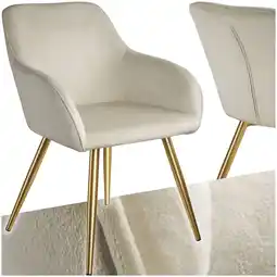 Netto Marken-Discount tectake Esszimmerstuhl, gepolstert, in Samtoptik, goldene Stahlbeine, 58 x 62 x 82 cm Angebot