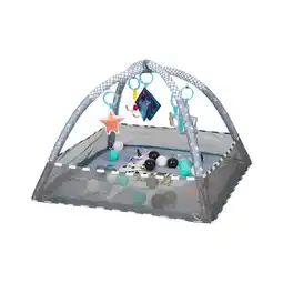 Netto Marken-Discount Kikkaboo Spielbogen, Krabbeldecke 2 in 1, Greiflinge, 18 Spielbälle, Bällebad hellblau Angebot