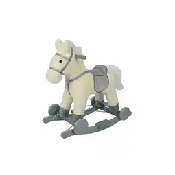 Netto Marken-Discount Chipolino Schaukelpferd Sound, mit Räder, sattelförmiger Sitz, Holzgriffe Plüsch beige Angebot
