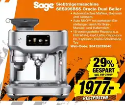 expert Techno Land Sage Siebträgermaschine SES995BSS Oracle Dual Boiler Angebot