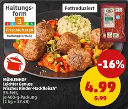 PENNY MÜHLENHOF Leichter Genuss Frisches Rinder-Hackfleisch* Angebot
