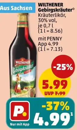 PENNY WILTHENER Gebirgskräuter Kräuterlikör Angebot
