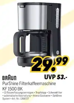 MEDIMAX BRAUN PurShine Filterkaffeemaschine KF 1500 BK Angebot