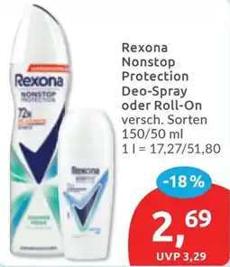 Budni Rexona Nonstop Protection Deo-Spray oder Roll-On Angebot