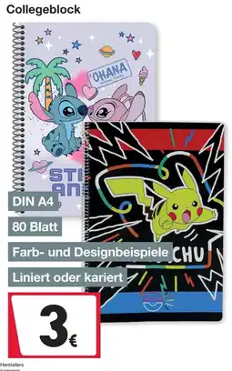 Woolworth Collegeblock Angebot