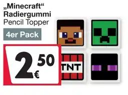 Woolworth Minecraft Radiergummi Pencil Topper Angebot