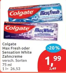 Budni Colgate Max Fresh oder Sensation White Zahncreme Angebot