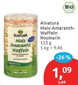 Budni Alnatura Mais-Amaranth-Waffeln Rosmarin Angebot