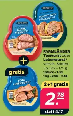 Netto FARMLÄNDER Teewurst oder Leberwurst Angebot
