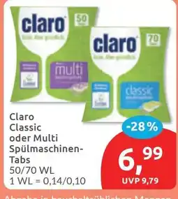 Budni Claro Classic oder Multi Spülmachine-Tabs Angebot
