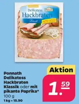 Netto Ponnath Delikatess Hackbraten Klassik Angebot