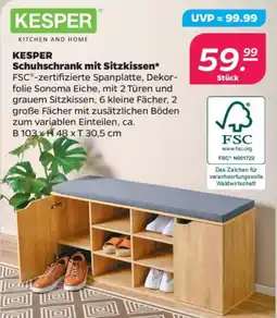 Netto KESPER Schuhschrank mit Sitzkissen* Angebot
