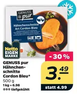 Netto GENUSS pur Hähnchenschnitte Cordon Bleu* Angebot
