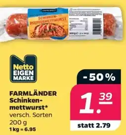 Netto FARMLÄNDER Schinkenmettwurst Angebot
