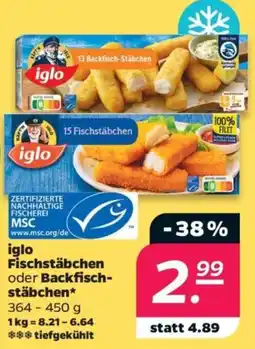 Netto iglo Fischstäbchen oder Backfischstäbchen Angebot