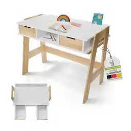 Netto Marken-Discount Juskys Kinder Schreibtisch Fietje - höhenverstellbar, 2 Schubladen, viel Stauraum, kratzfest Angebot