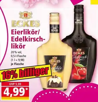 Norma Eckes Eierlikör/Edelkirschlikör 0,5L Angebot