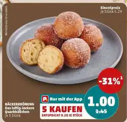 PENNY BÄCKERKRÖNUNG Das luftig-lockere Quarkbällchen je 5 Stück Angebot