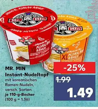 Kaufland Mr. Min Instant Nudeltopf Angebot