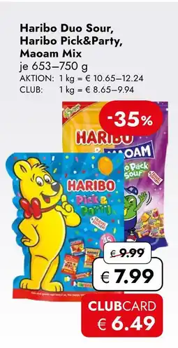 Travel Free Haribo duo sour, pick&party, maoam mix Angebot