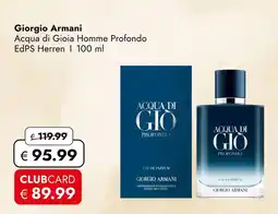 Travel Free Giorgio armani acqua di gioia homme profondo Angebot