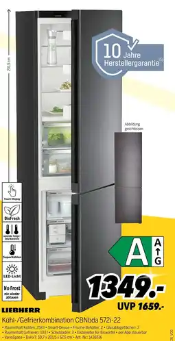 MEDIMAX Liebherr kühl-/gefrierkombination cbnbda 572i-22 Angebot