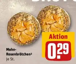 REWE Mohn- Rosenbrötchen Angebot