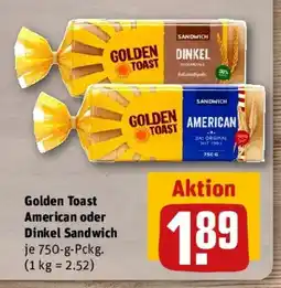 REWE Golden Toast American oder Dinkel Sandwich Angebot