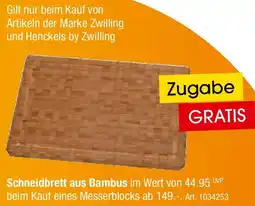Zurbrüggen Schneidbrett aus Bambus Angebot