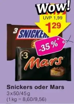 Jawoll Snickers oder Mars Angebot