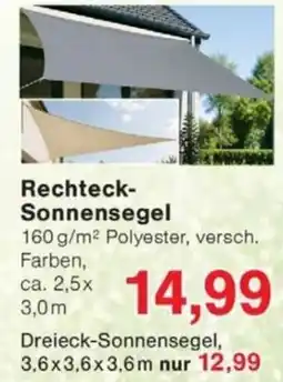 Jawoll Rechteck-Sonnensegel Angebot