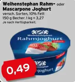 CAP Markt Weihenstephan Rahmjoghurt Angebot