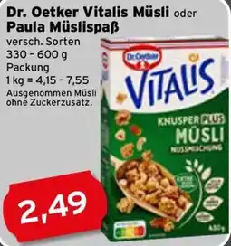 CAP Markt Dr. Oetker Vitalis Müsli Angebot