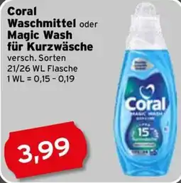 CAP Markt Coral Waschmittel oder Magic Wash für Kurzwäsche Angebot