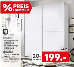 porta SCHWEBETÜRENSCHRANK "TIMO", weiß Angebot