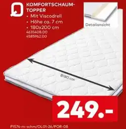 porta Q KOMFORTSCHAUM-TOPPER Angebot