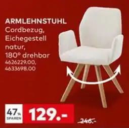 porta ARMLEHNSTUHL Cordbezug, Eichegestell natur Angebot