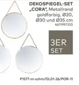 porta DEKOSPIEGEL-SET "CORA", Metallrand goldfarbig Angebot