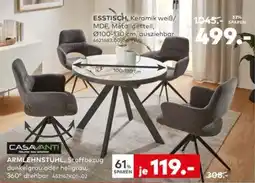 porta ESSTISCH, Keramik weiß/MDF, Metallgestell, CASAVANTI Angebot