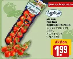 REWE SanLucar Mini Roma Rispentomaten »Küsse« Angebot