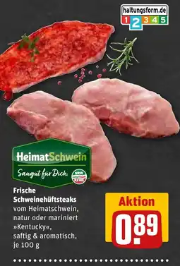 REWE HeimatSchwein Schweinehüftsteaks Angebot
